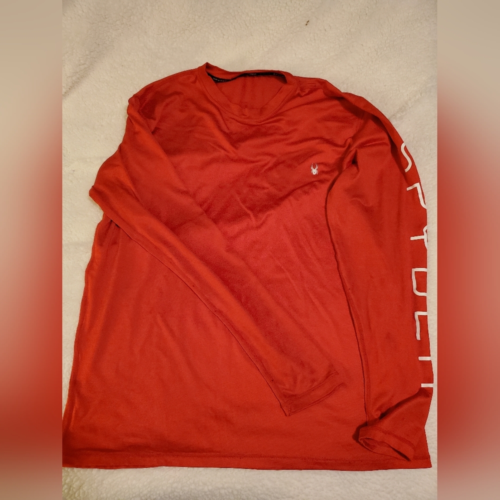 Mens Spyder Swim shirt.  Size M,    red and white
